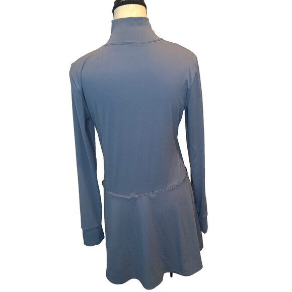 AS Revival BLUE Long Sleeve Athletic Golf Tennis Dress Stretchy Zipper Shorts XL - Picture 4 of 8